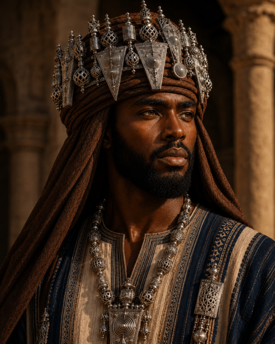 Design study: full drape crown with shield plates and finials