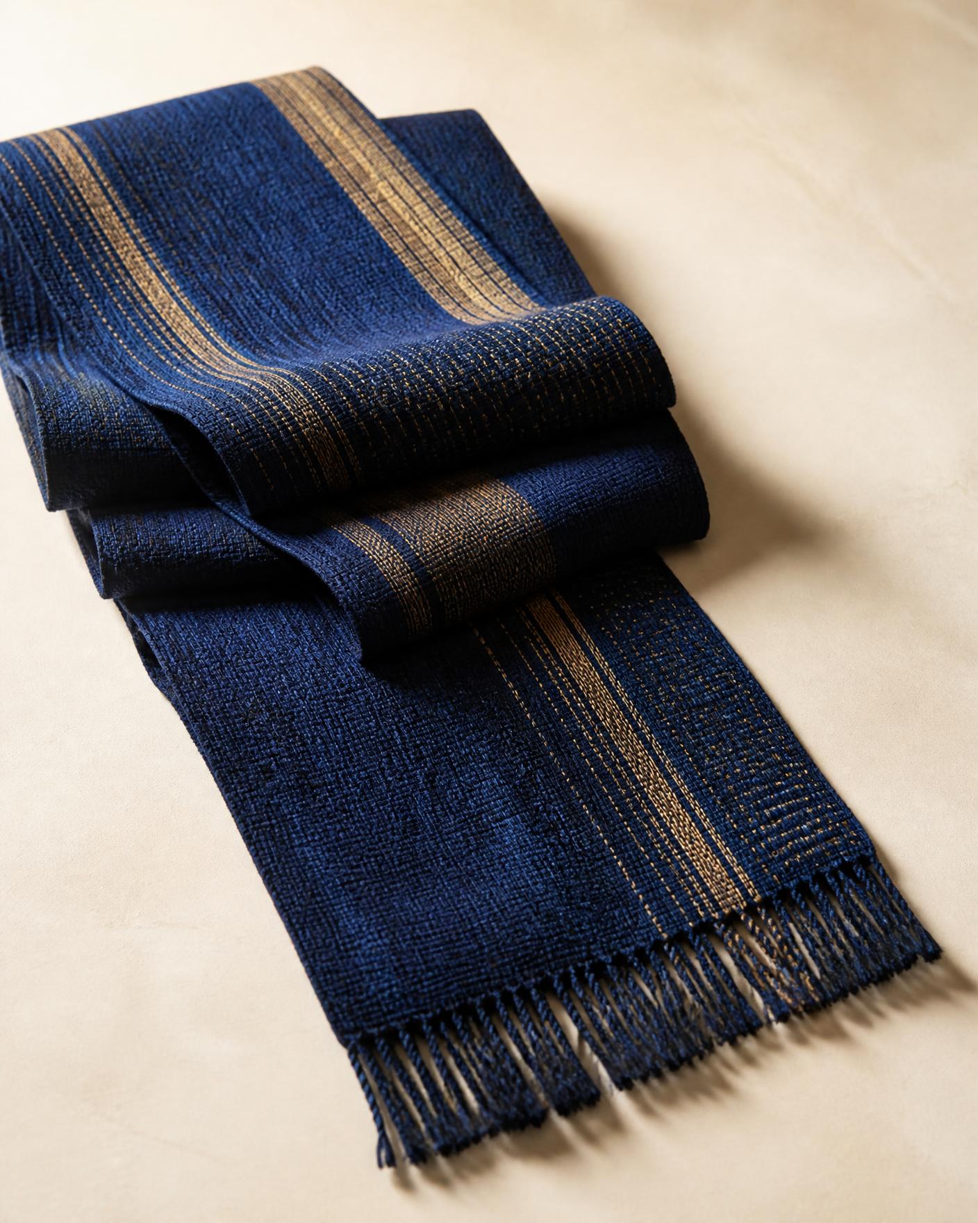 Folded scarf in satin, photographed flat