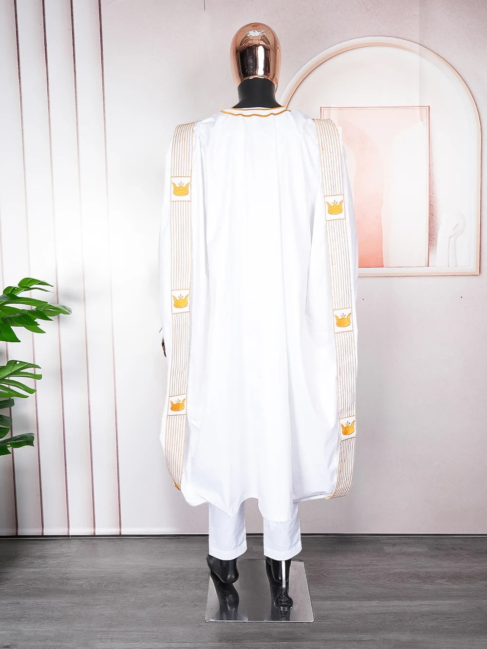 African Agbada (White & Gold)