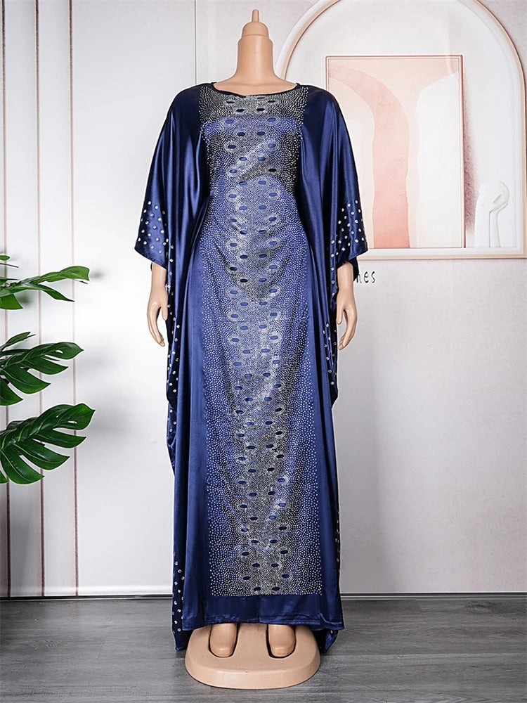 Satin Boubou Maxi Dress